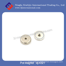 Permanent Neodymium Pot Magnet with Countersunk Hole